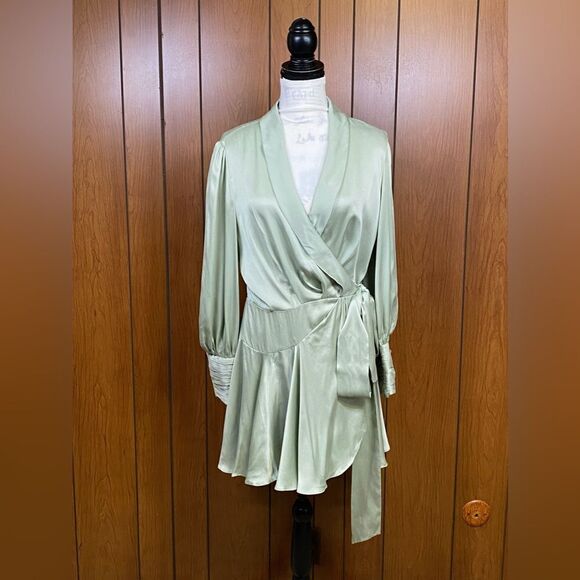 Zimmermann Silk Wrap V-Neck Minidress size 3/US size 10 - Picture 4 of 12